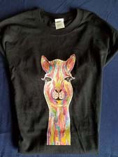Alpaca T-Shirt – Black with a Colorful Alpaca