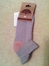 Cushioned Tab Ankle Socks – Light Grey and Pink