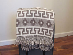 Alpaca Ethnic Throw/Blanket – Light Rose Brown and Ivory